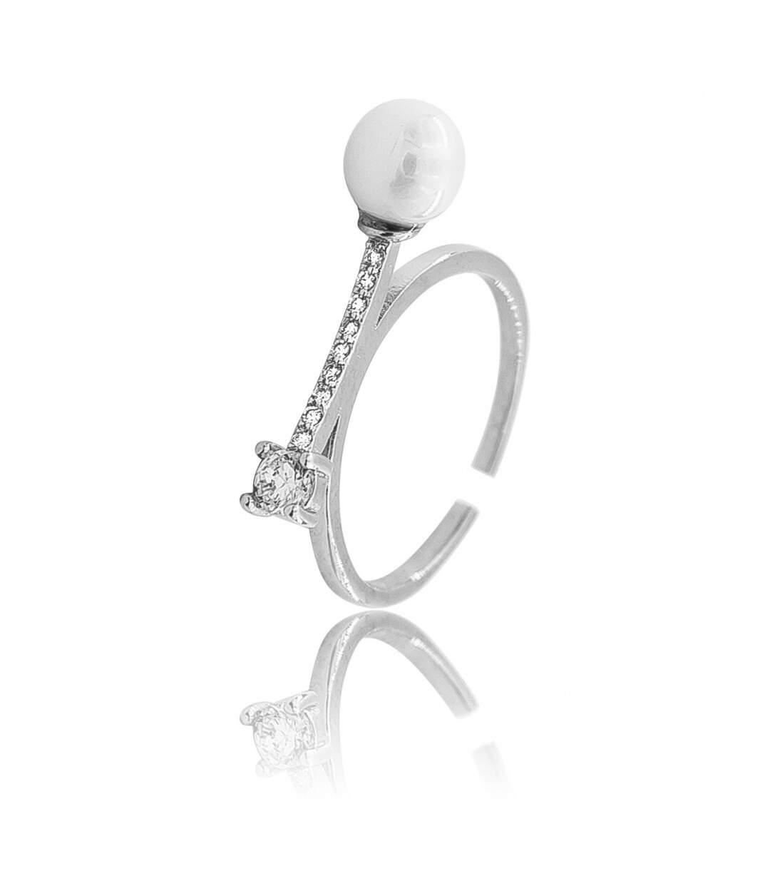 Votre Bague Femme Ajustable SEGMA Perle Strass