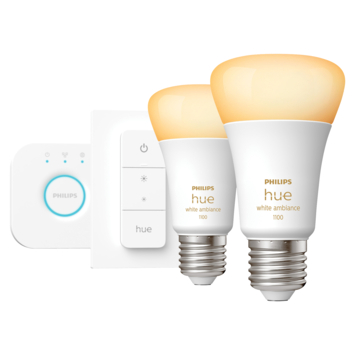 Philips Hue startersset white ambiance E27 2 pack