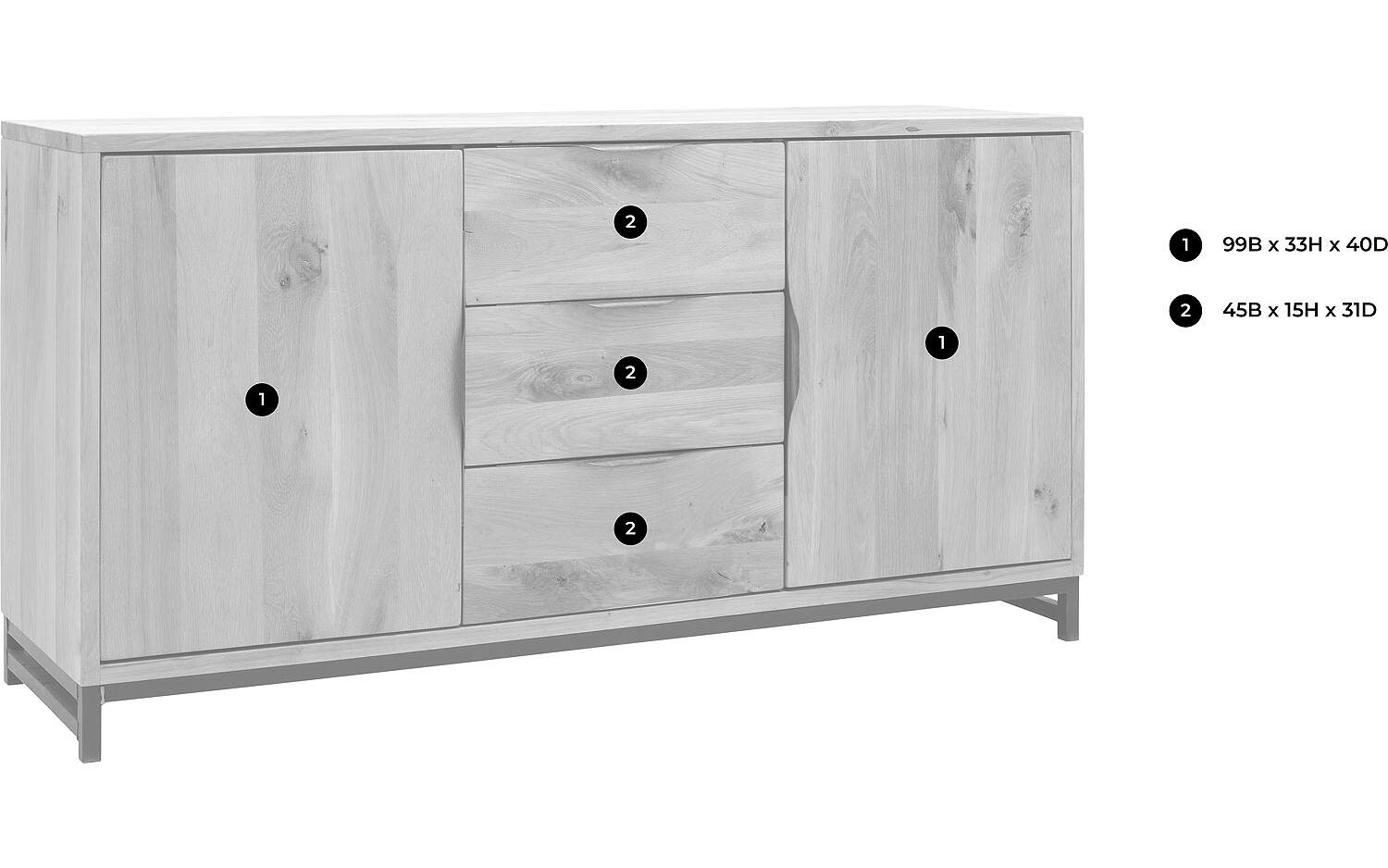 Goossens Dressoir Max in eiken