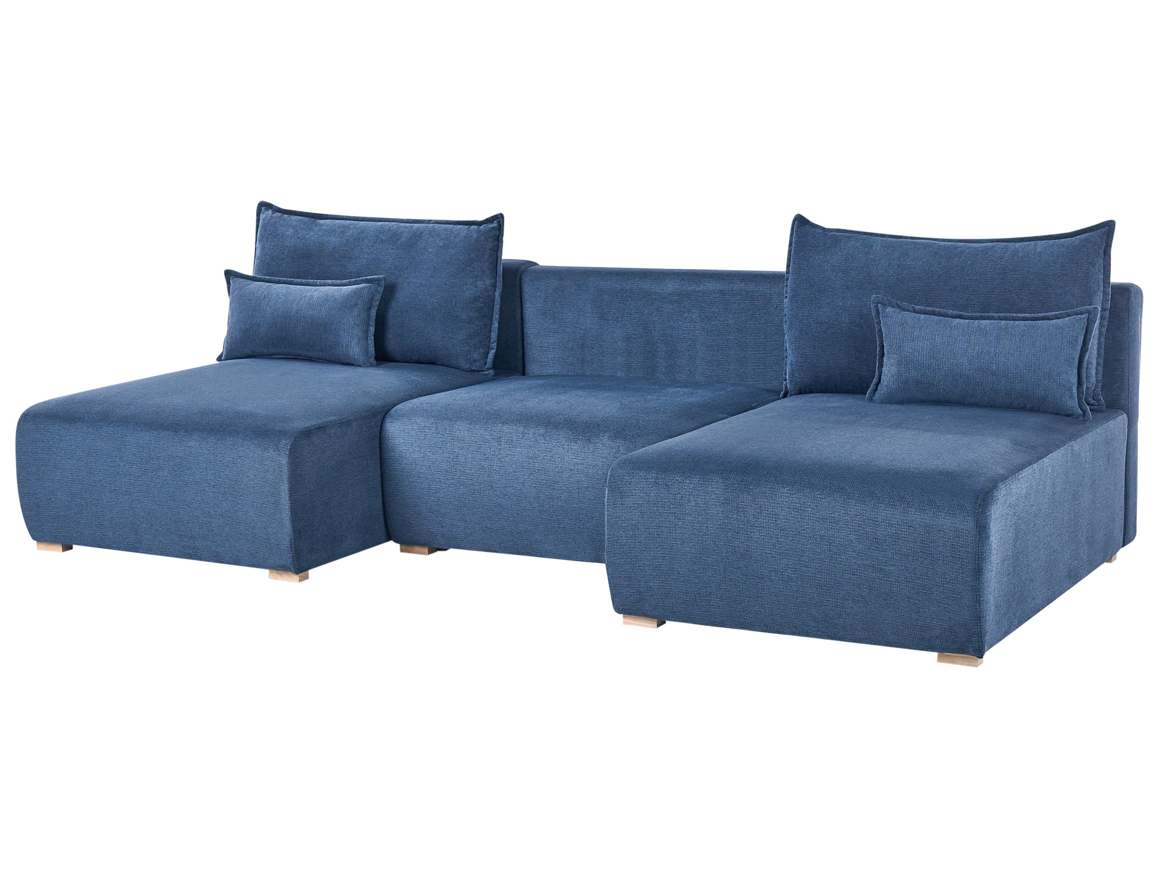 Modulaire U-vormige bank NERBO Stof Blauw