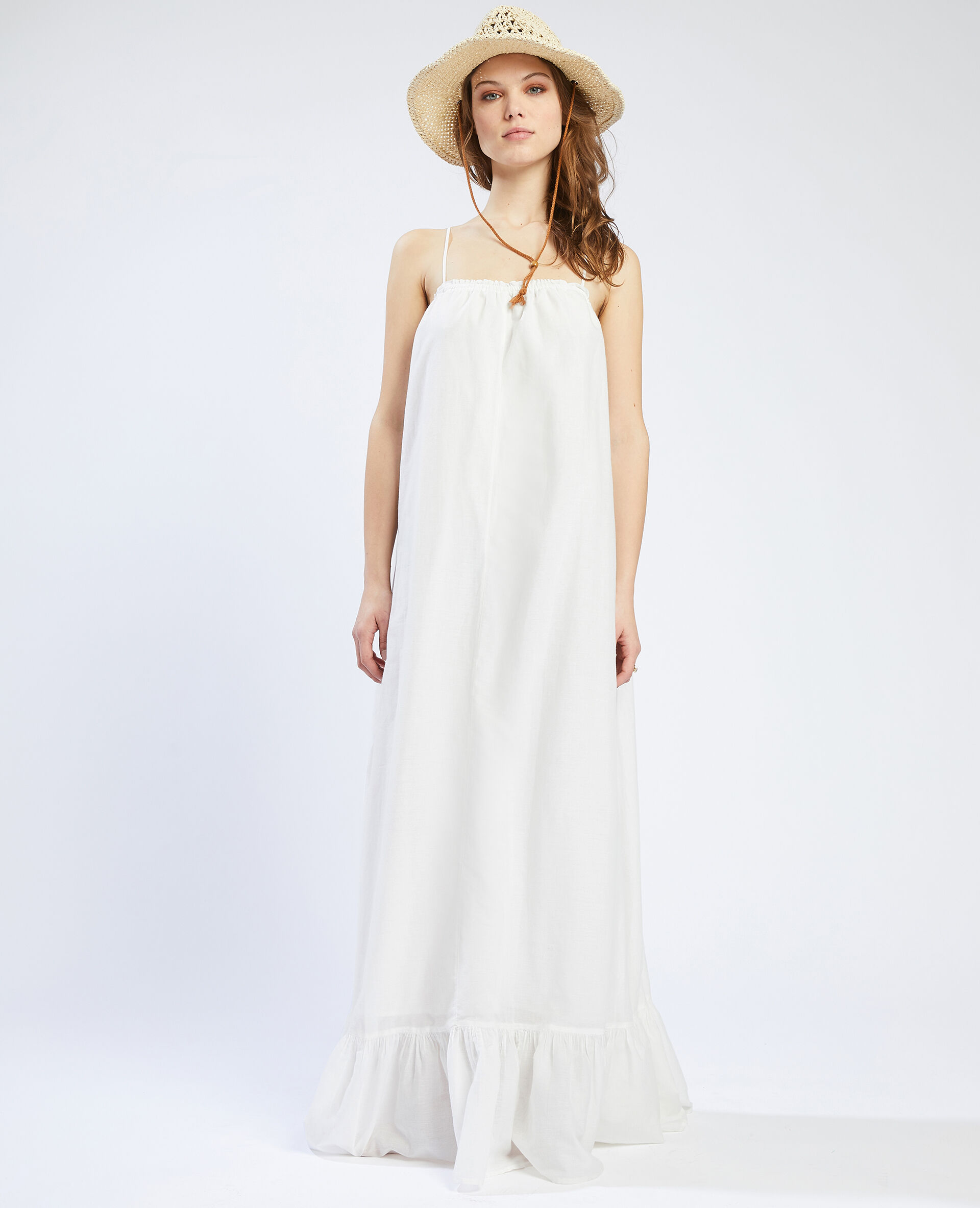 Robe longue à volants - Blanc