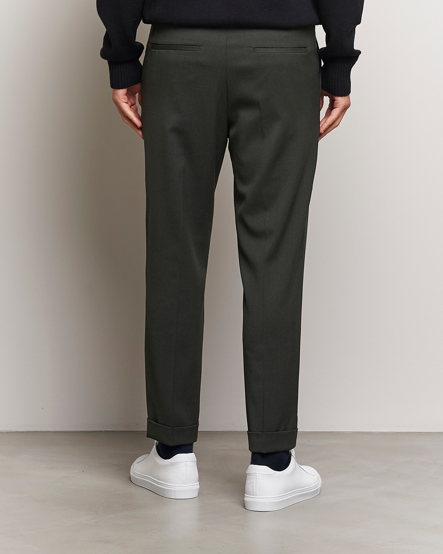 Filippa K Terry Wool Trousers Green Melange
