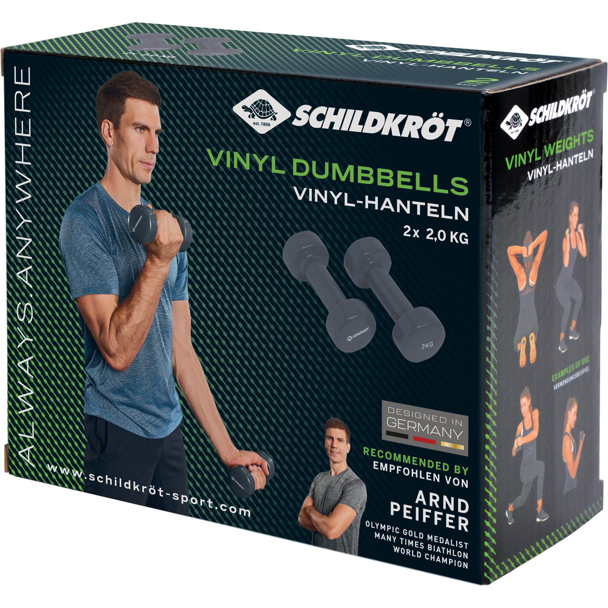 Schildkröt Fitness Vinyl-Hanteln 2kg 2er grau
