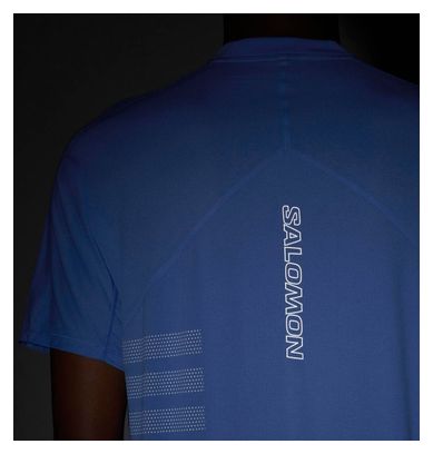 Maillot manches courtes Salomon Sense Aero Graphic Bleu/Blanc Homme