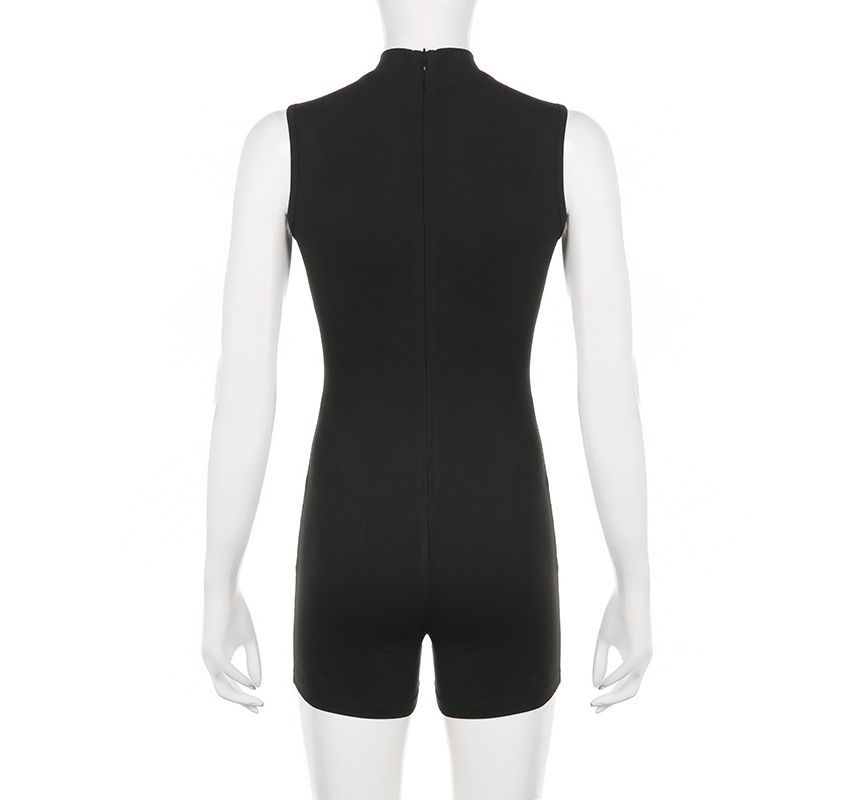 HERMITAKH - Mouwloze playsuit met ronde hals en effen patroon