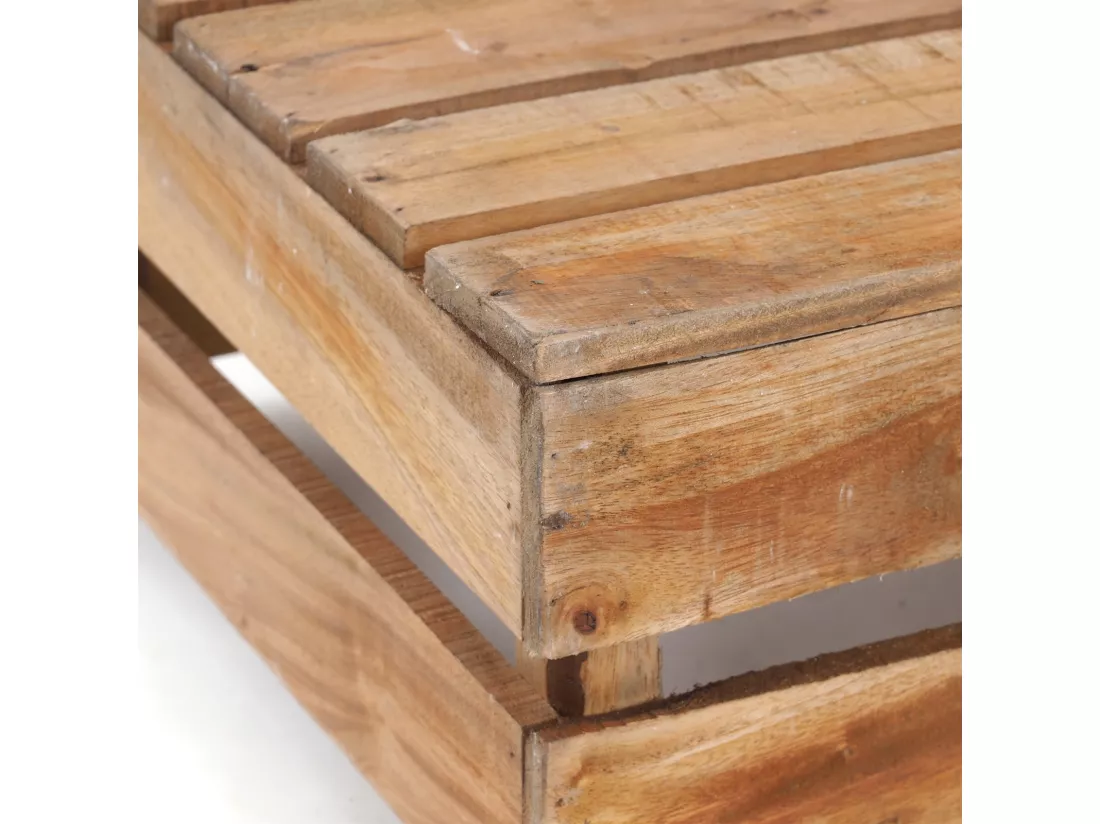 CAISSES EN BOIS VIGNOBLE 4 pièces Bois de recyclage massif naturel-brun