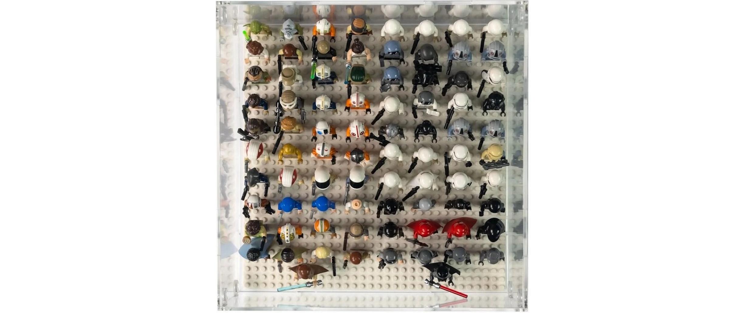Acryl-Display für LEGO MinifgurenAcry-Display-Box mit weissem Boden für eine 32 x 32 Platte