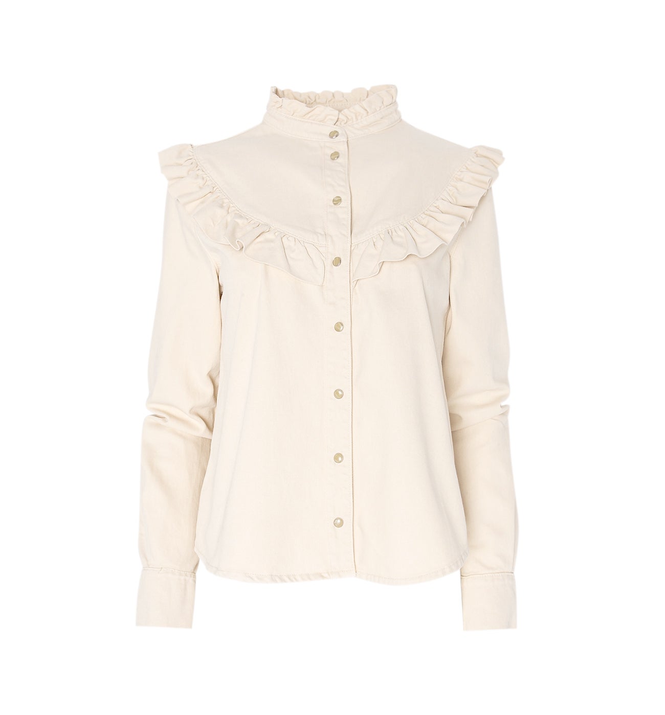 Chemise volantée Femme - Beige