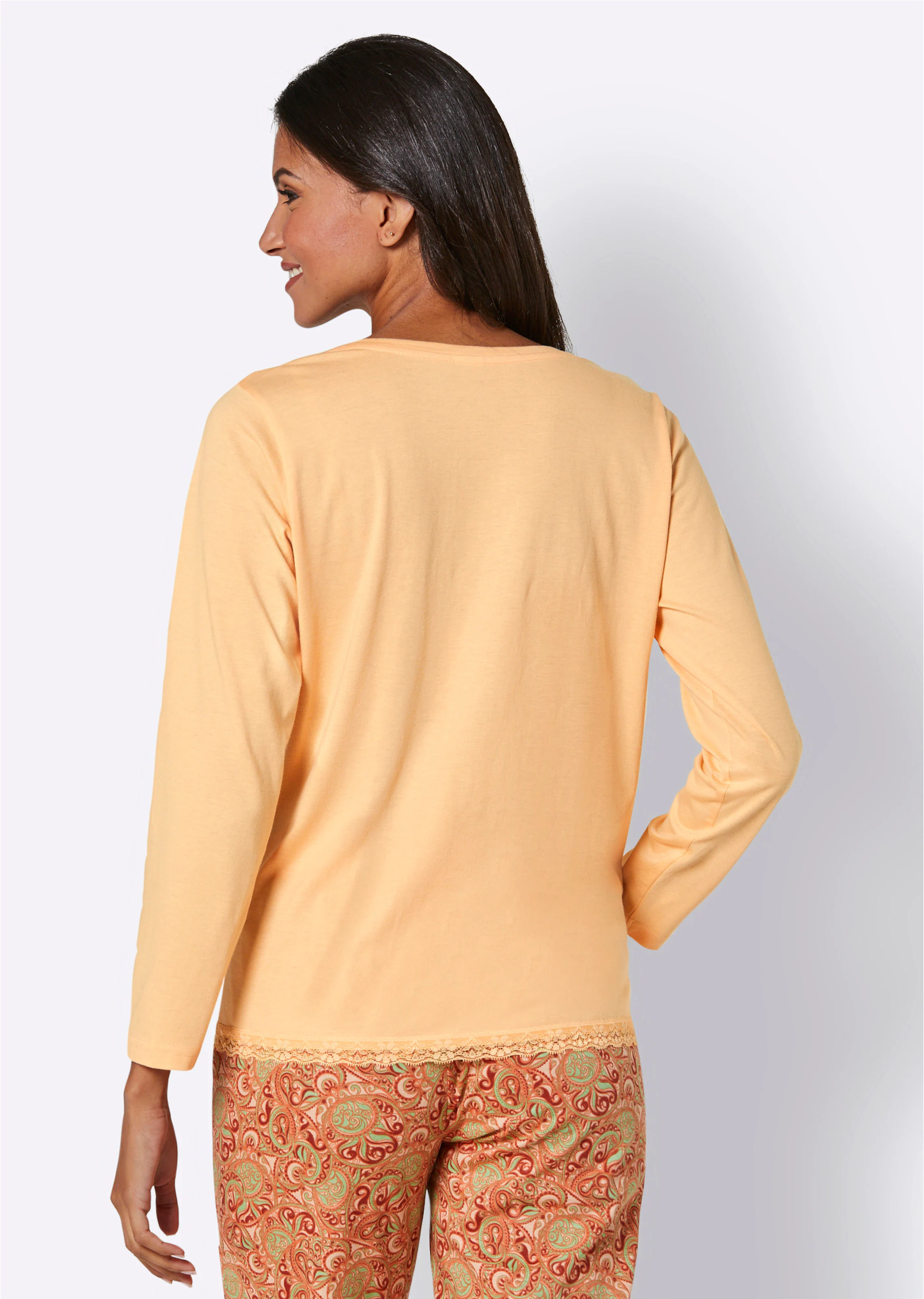 wäschepur Schlafanzug-Shirt in apricot