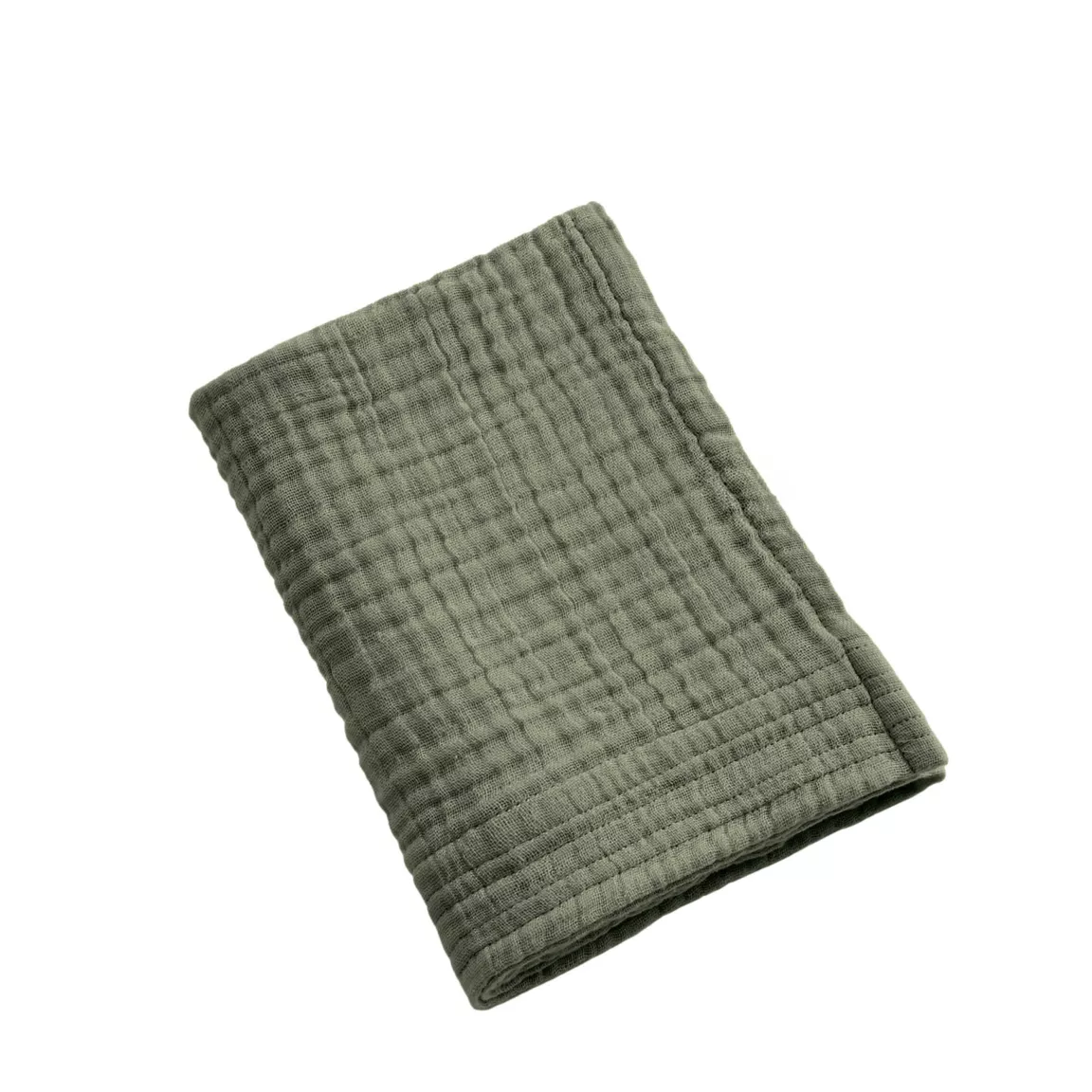 Serviette de bain gaze de coton (30 x 50 cm) Gaïa Vert romarin