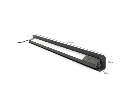 Philips Hue laagspannings LED-buitenlamp 20W 1400 lm 2000-6500K Hue White & Color Ambiance L 795 mm Amarant Lineair Zwart