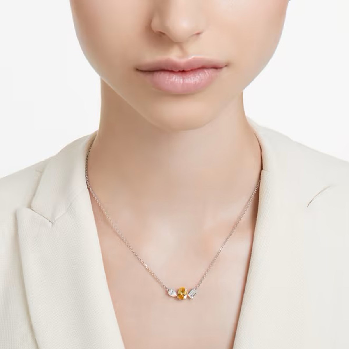 Collier Swarovski Mesmera cristaux jaune et blanc