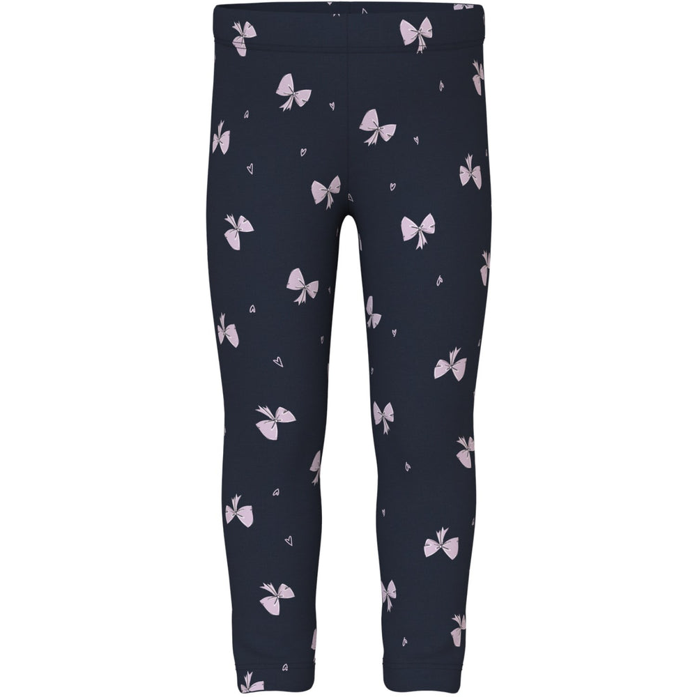Køb Name It Dark Sapphire Bows Davina AOP Sweat Leggings