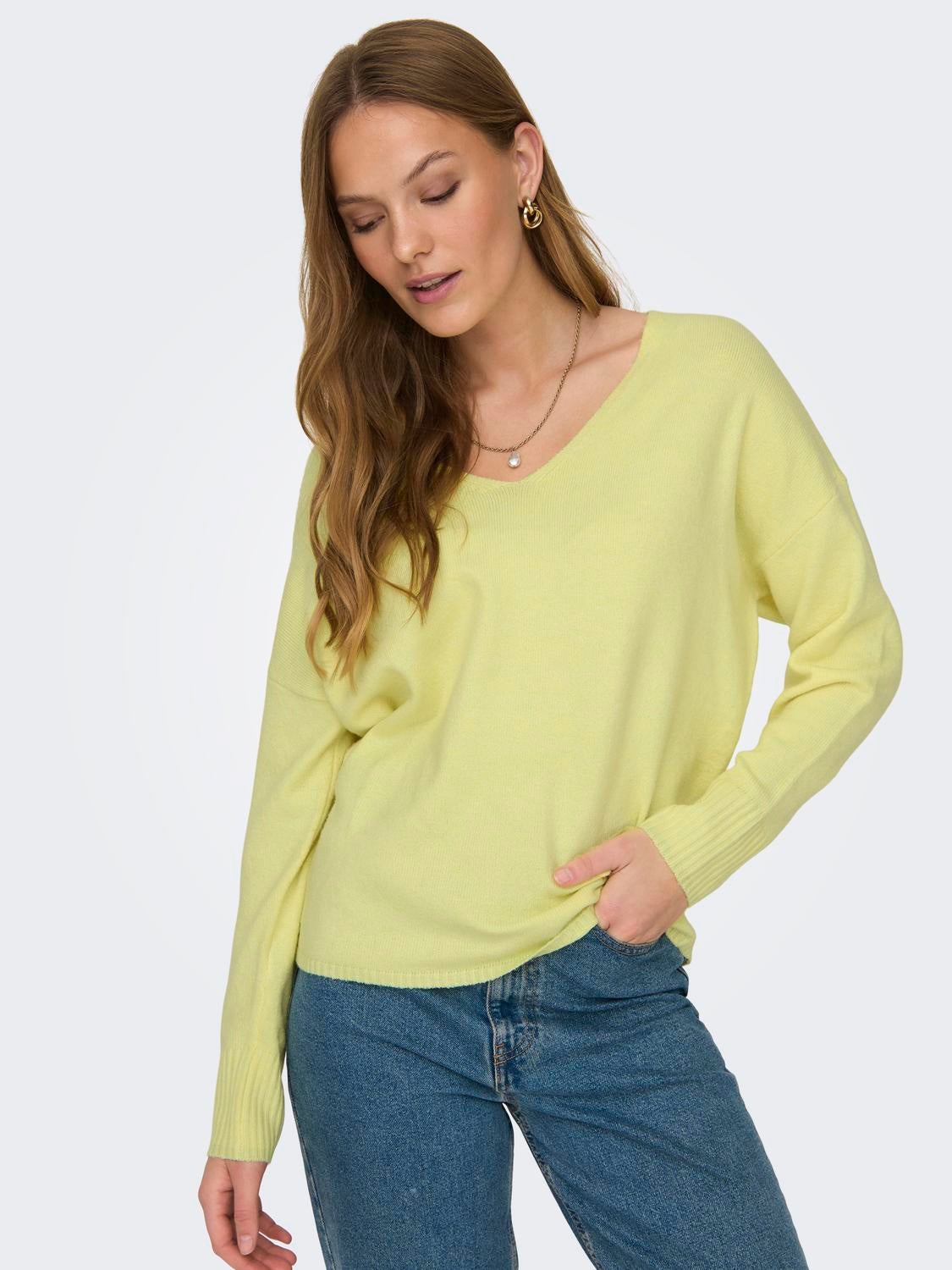 ONLRICA Strickpullover Yellow Pear