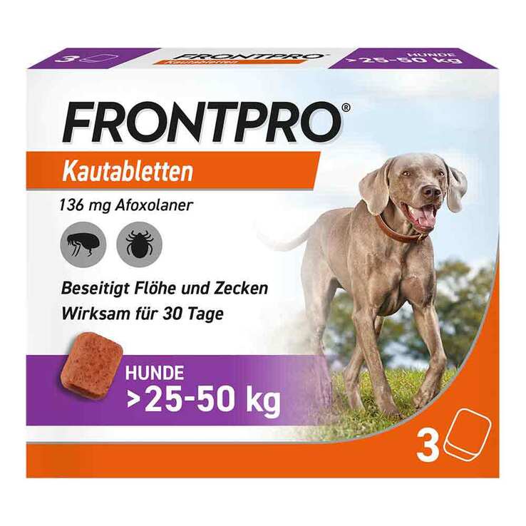 FRONTPRO 136 mg Kautabletten für Hunde 25 - 50 kg, 3 St