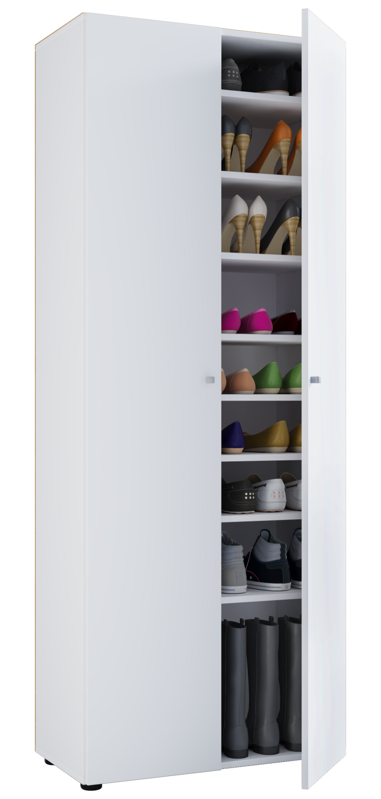 Schuhschrank VANDOL l - weiß - Türen - 71 cm breit