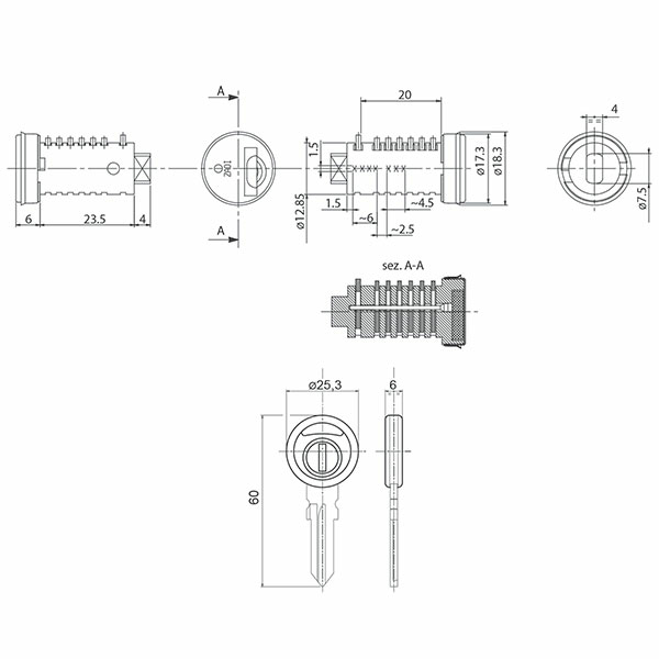 Obelink Zadi-02 cilinder sleutel set