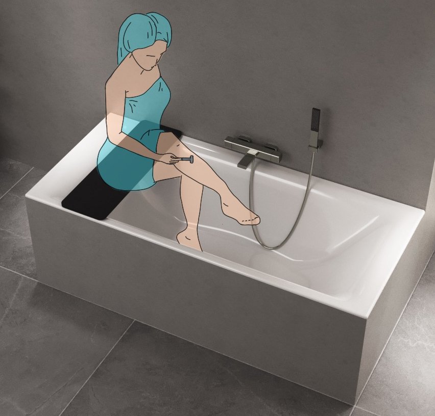 Sapho Universal badplank met zitmogelijkheid 70x25cm zwart