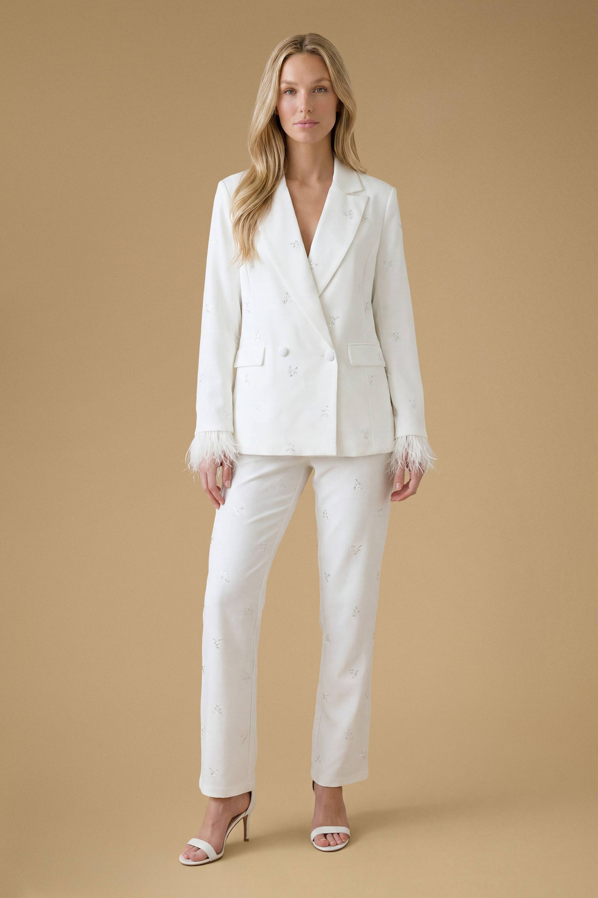 Oasis Pantalon Orné De Plumes Avec Motif Poule