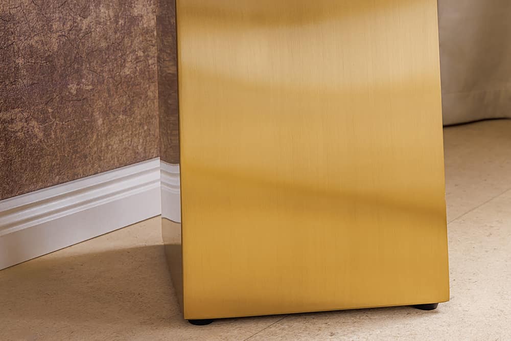 Design Konsolentisch EXTRAVAGANCIA 140cm weiß Marmor brushed champagner gold Metall