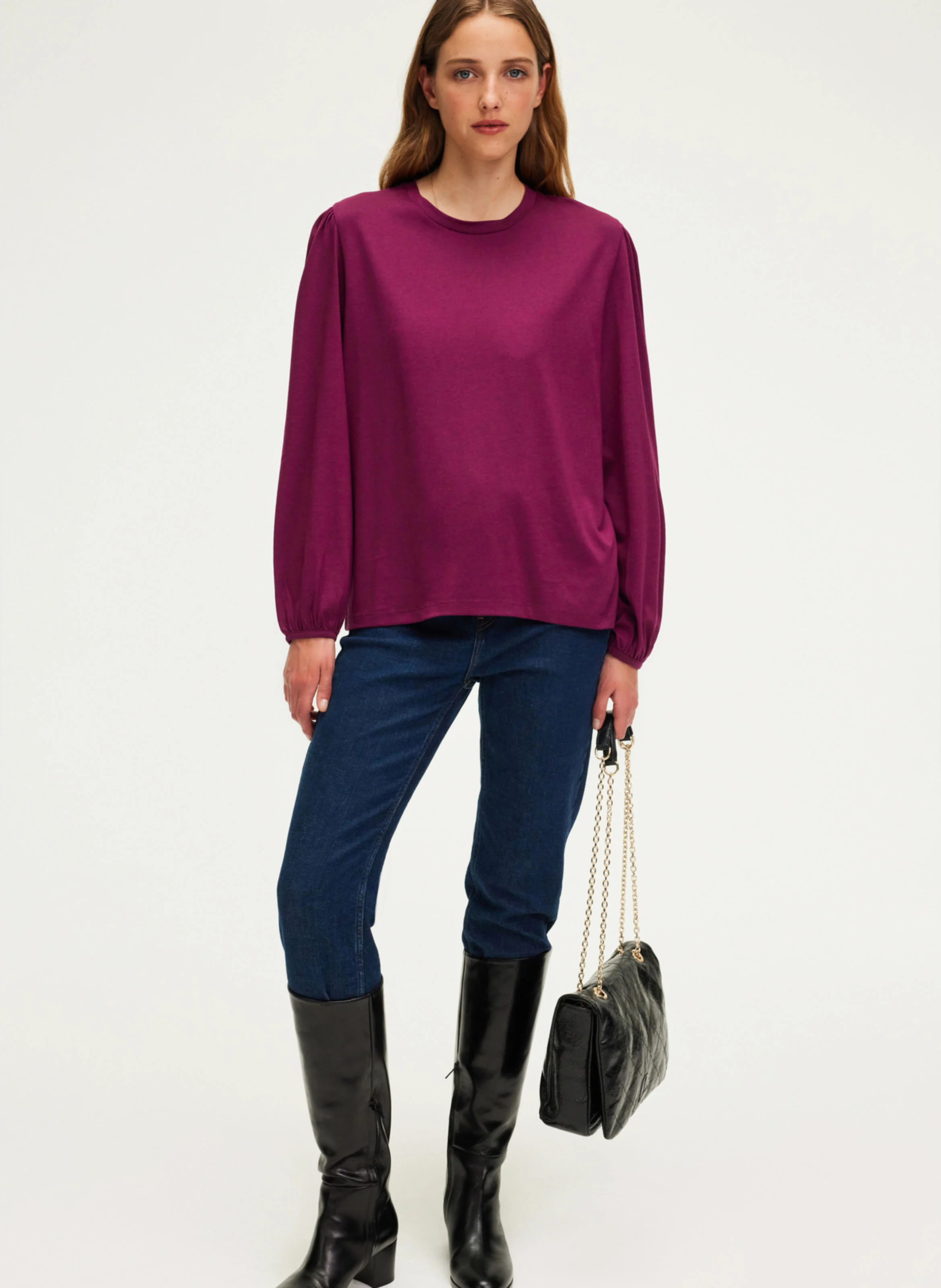 AZLIS - Tee-shirt droit manches longues | Violet