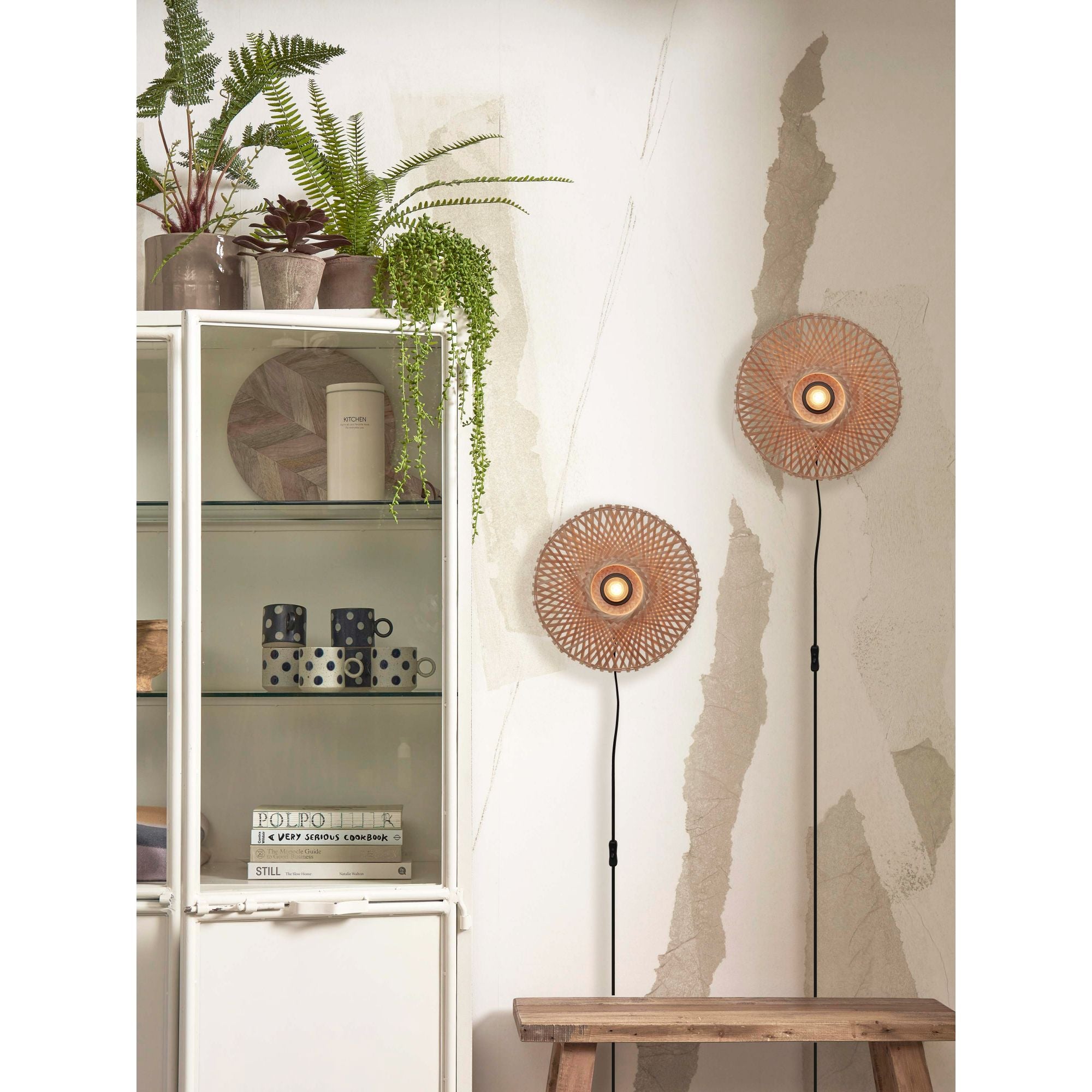 GOOD&MOJO Kalimantan Wandlamp Rond - Ã30cm - Bamboe