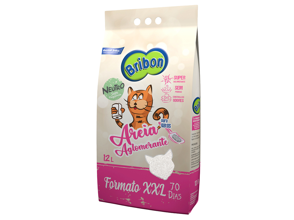 AREIA AGLOMERANTE GATO BRIBON NEUTRO 12L