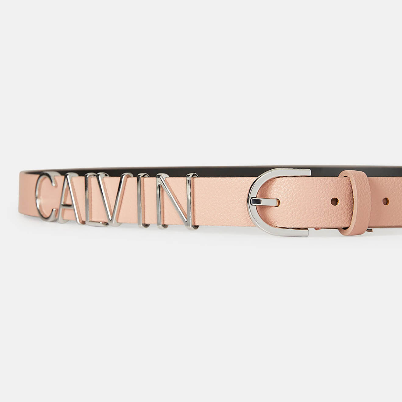 Calvin Klein Ceinture en Cuir Round Buckle Charms rose clair