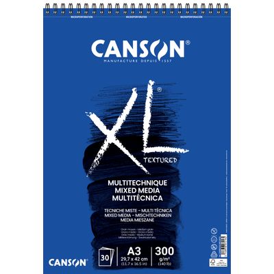 Canson XL Mix Media - Bloc dessin croquis - 30 feuilles - A3 - 300 gr - blanc