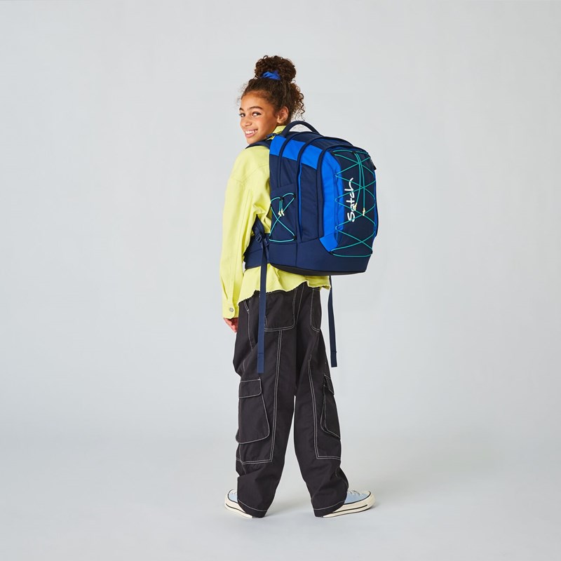 Satch<br>Skoletaske Pack Crossed Blue