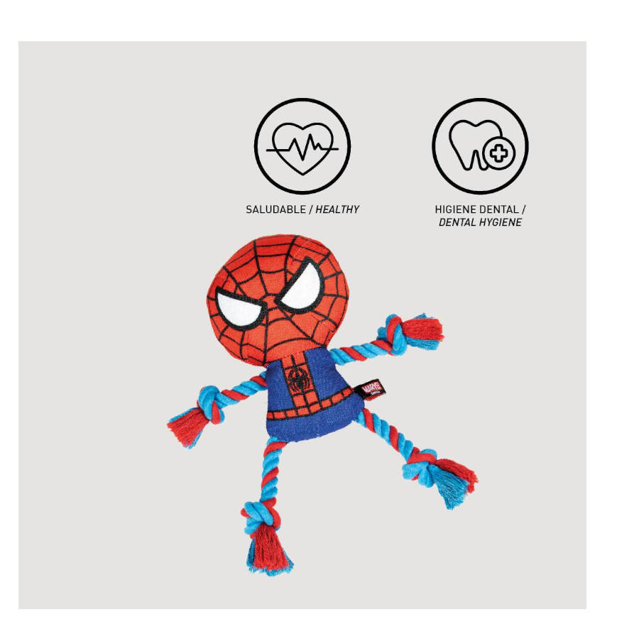 Pelúcia do Homem-Aranha da Marvel com corda para cães