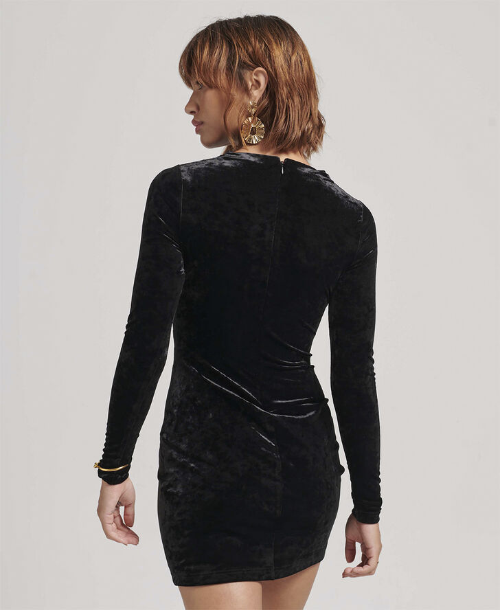 Superdry VELVET LONGSLEEVED MINI DRESS Black