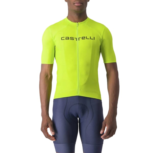 Maillot vélo CASTELLI PROLOGO LITE JERSEY ELECTRIC LIME/DEEP GREEN