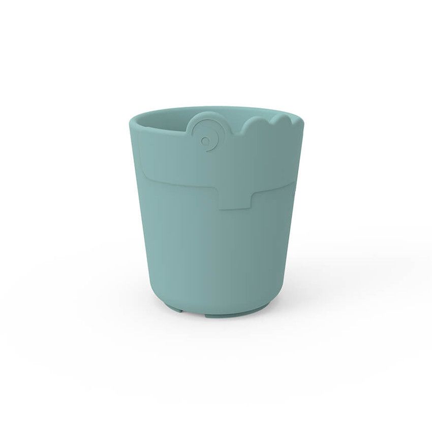 Tasse en silicone Kiddish Croco bleu - Ecru