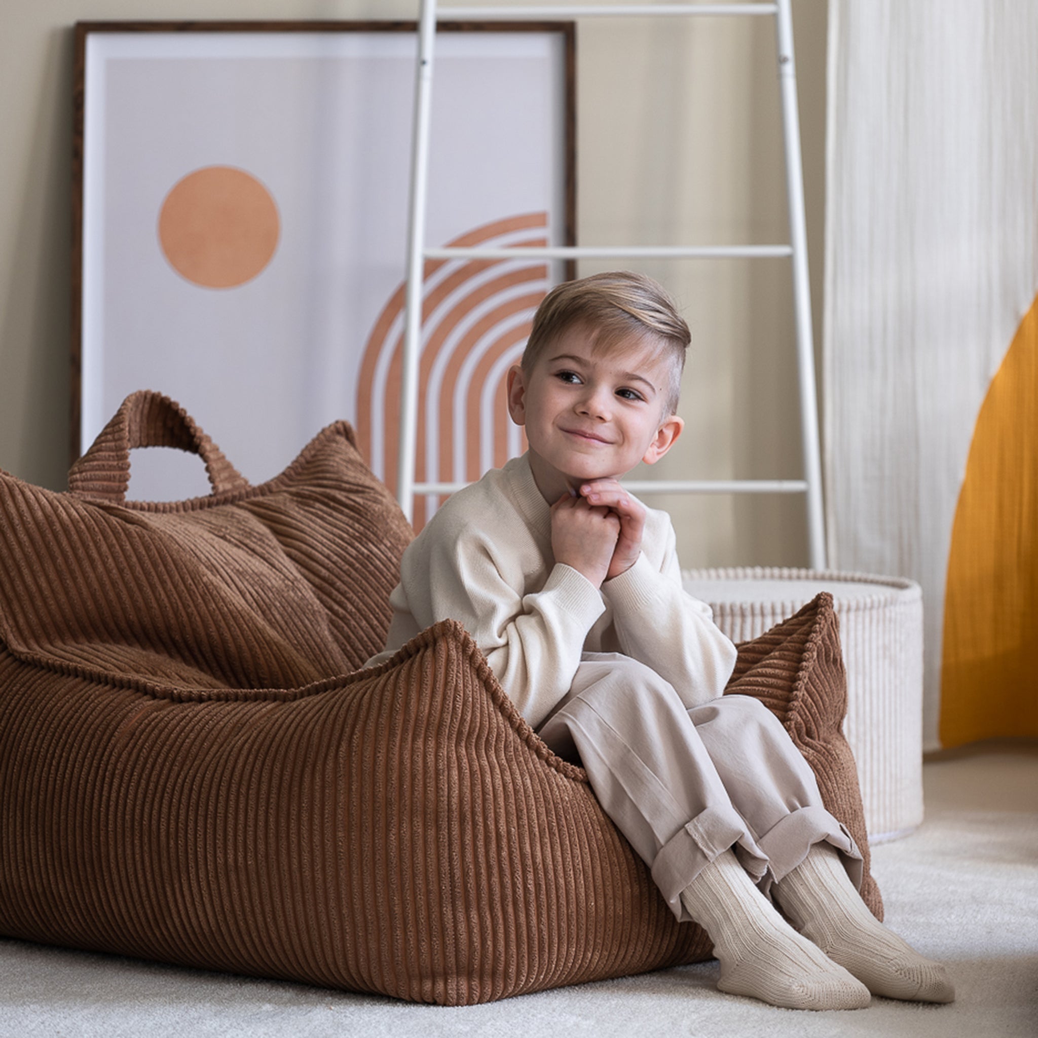 Wigiwama Sitzsack und Ottoman Set Toffee