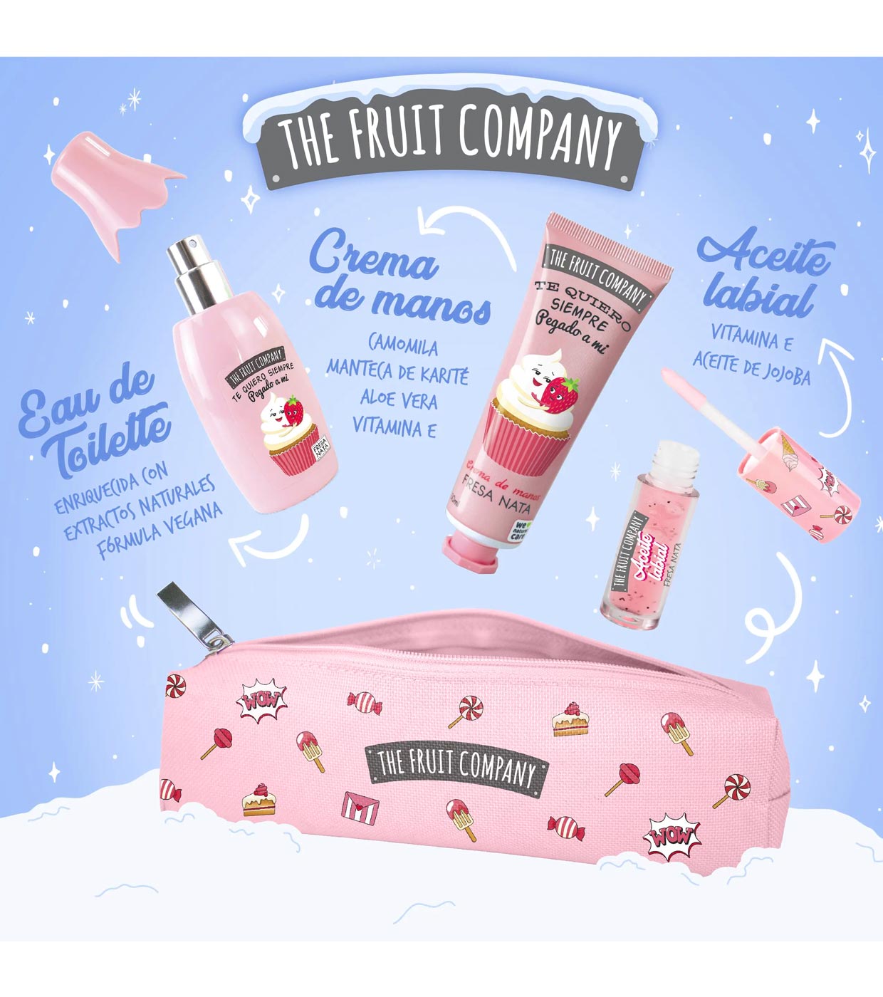 The Fruit Company - Conjunto para presente com morango e creme