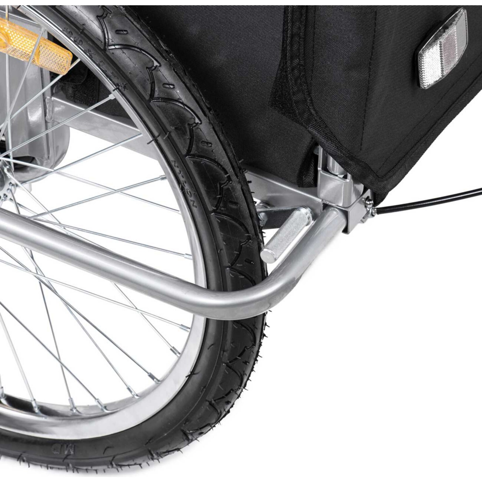 SAMAX Fahrradanhänger 2in1 Jogger - in Weiß/Schwarz - Silver Frame