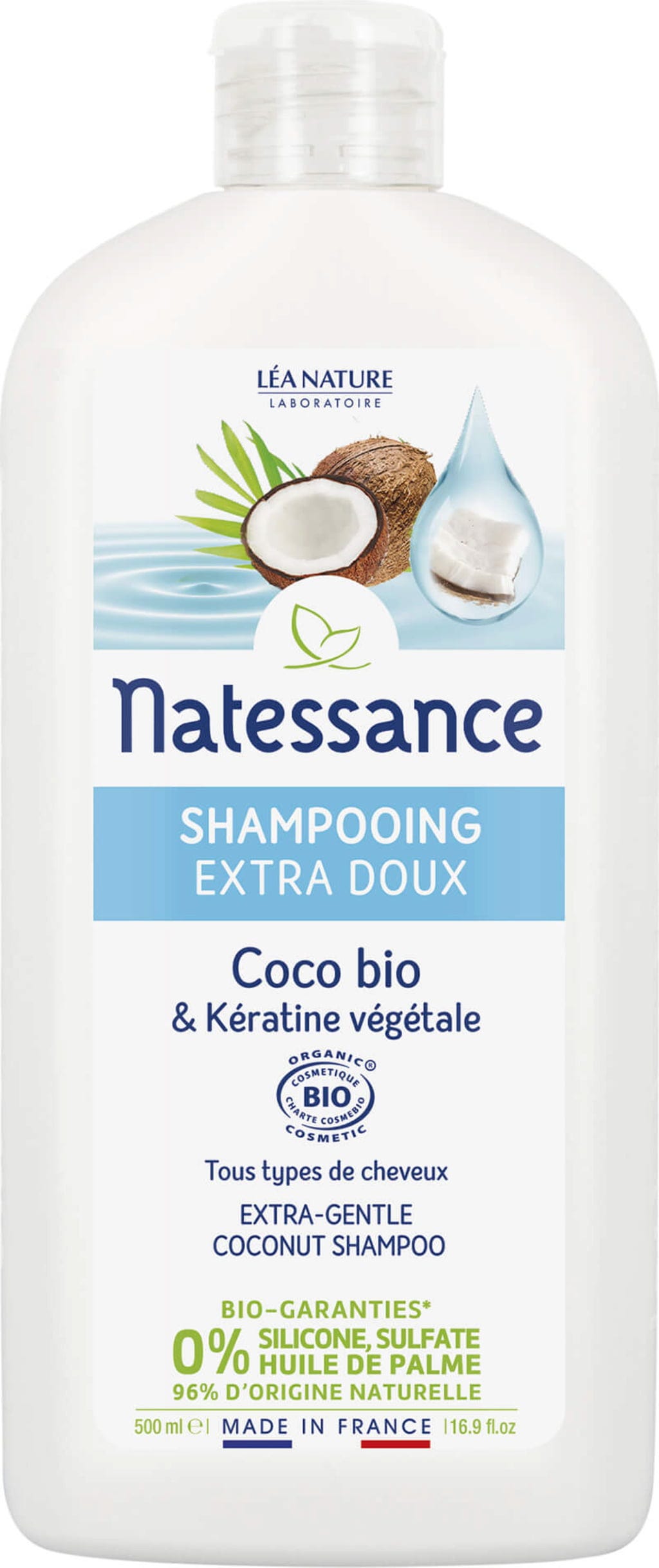 Natessance  Sanftes Shampoo Kokos & Keratin, 500 ml