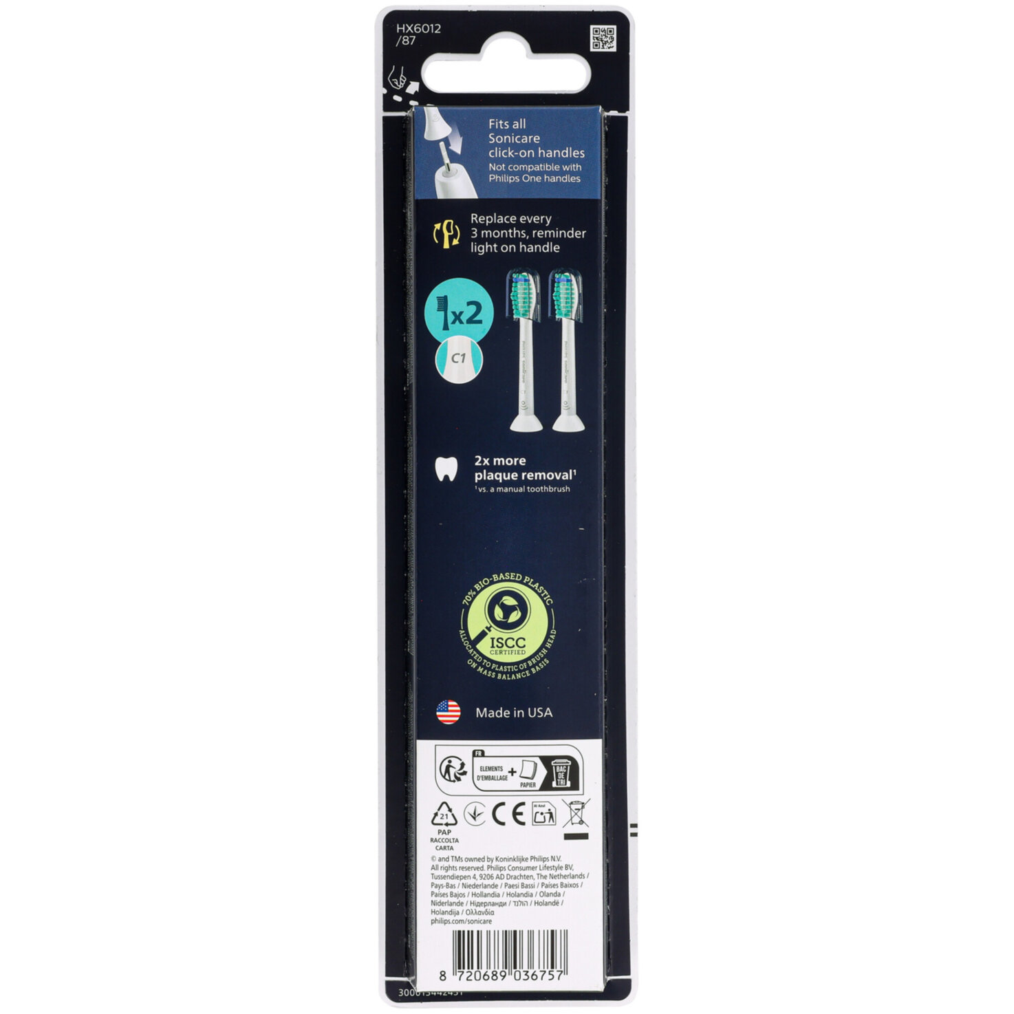 Philips Ersatzbürsten ProResults C1 2x HX6012/87