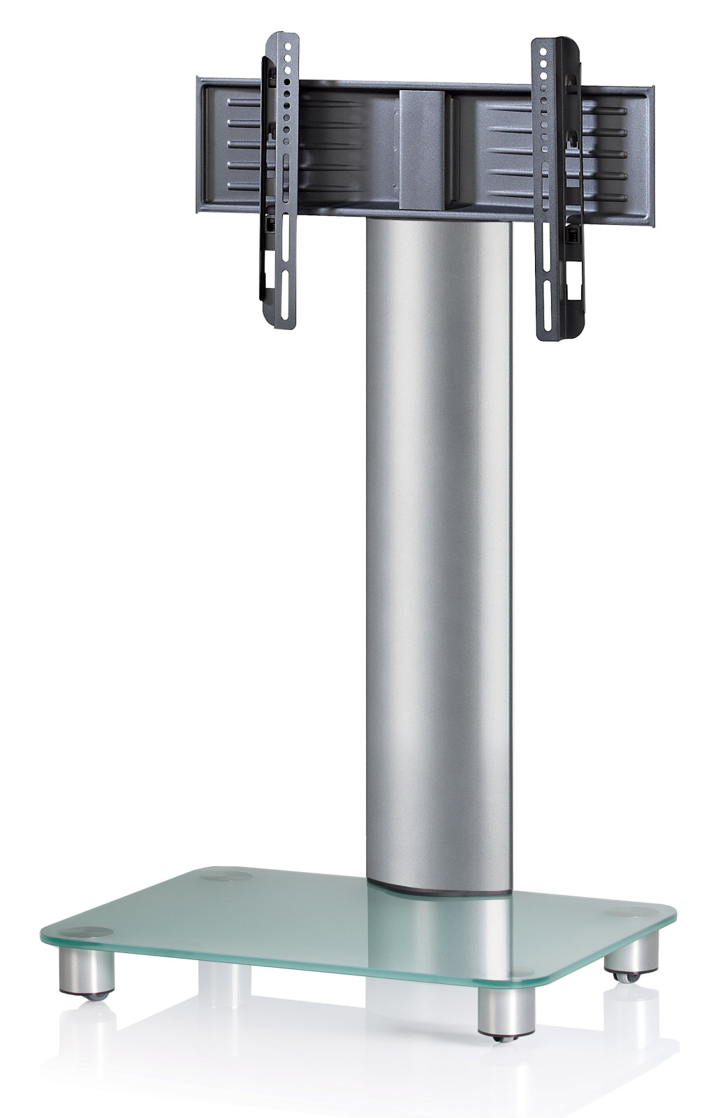 TV-Rack - silber - Mattglas - schwenkbar - für 22-37 Zoll - 60 cm breit