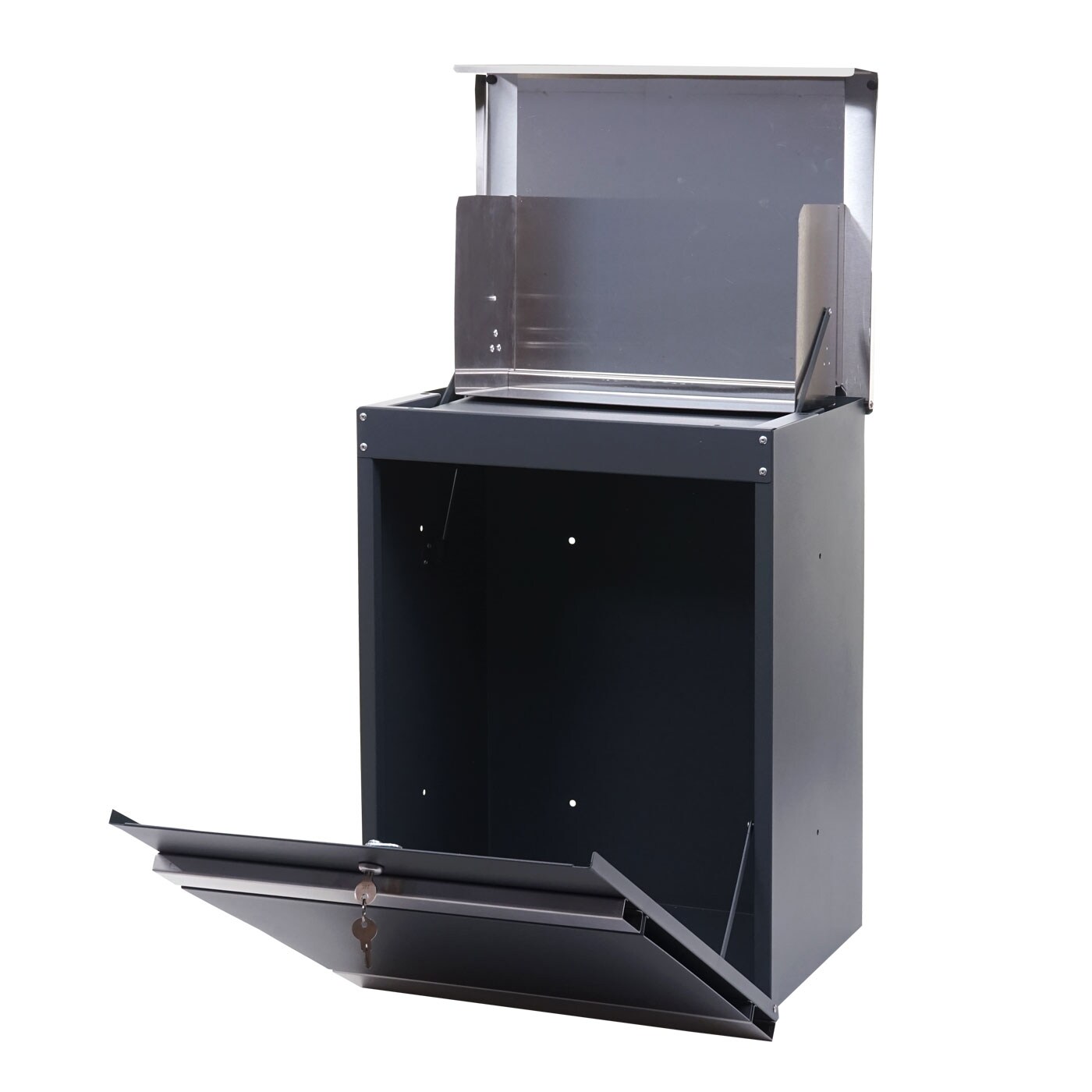 Paketkasten MCW-K41, Paketbox Paketfach Paketstation Briefkasten, Metall ~ Edelstahl verzinkt anthrazit