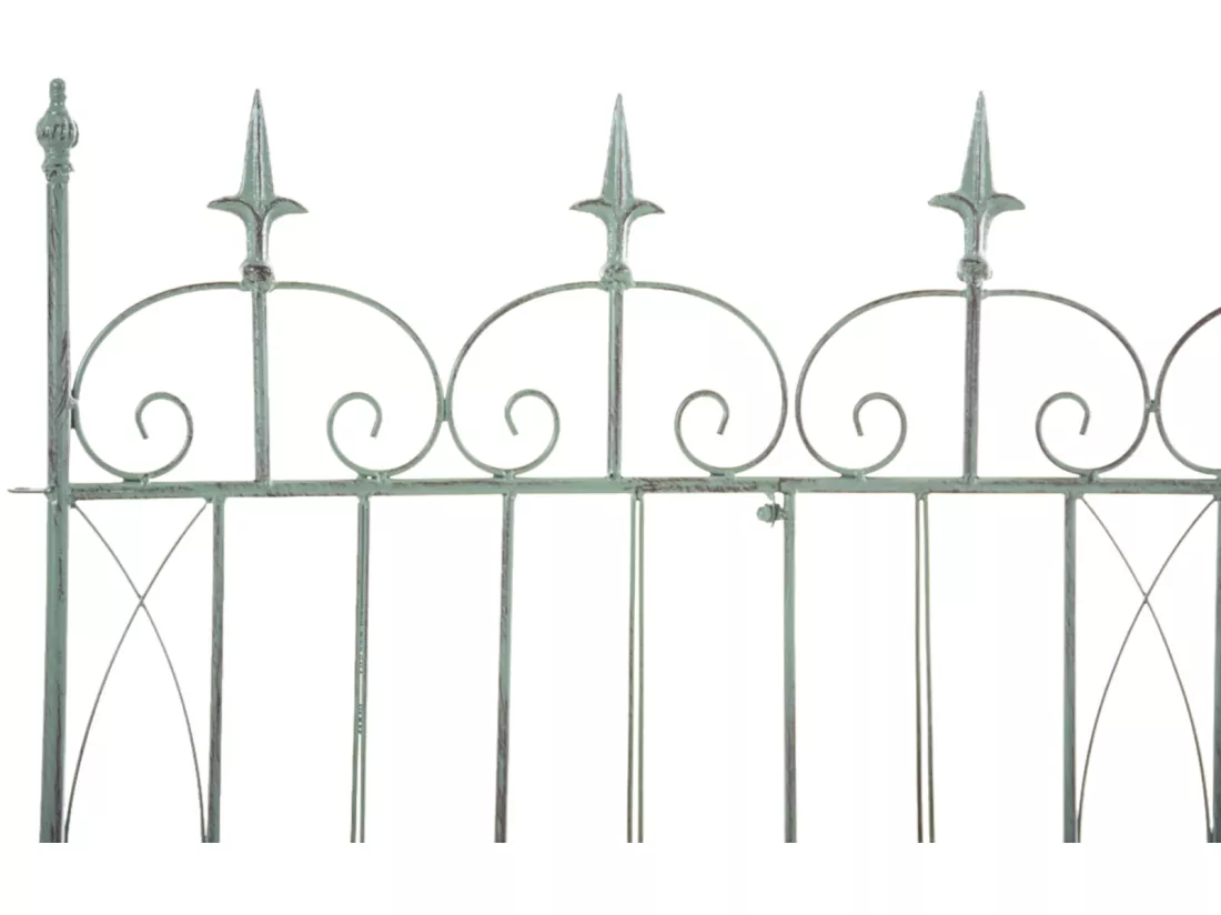Lot de 4 Clôture de jardin - Métal & Métal - Vert antique - Mangold