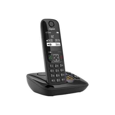 Gigaset AS690A Duo - téléphone sans fil + combiné supplémentaire - avec répondeur - noir