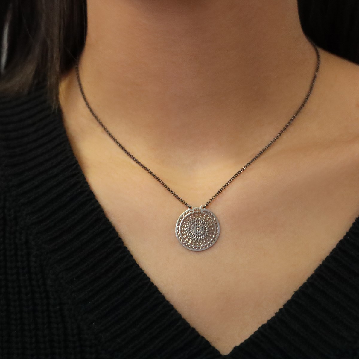 Collier Argent Empire Noir