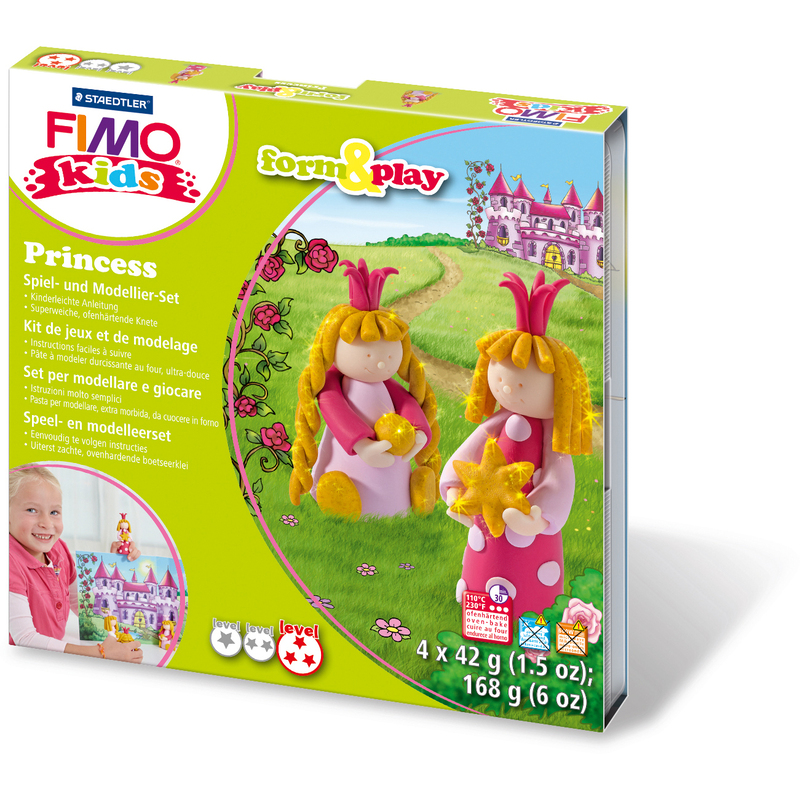 FIMO Kids form&play, Set Princess, 4 x 42g, assortiert