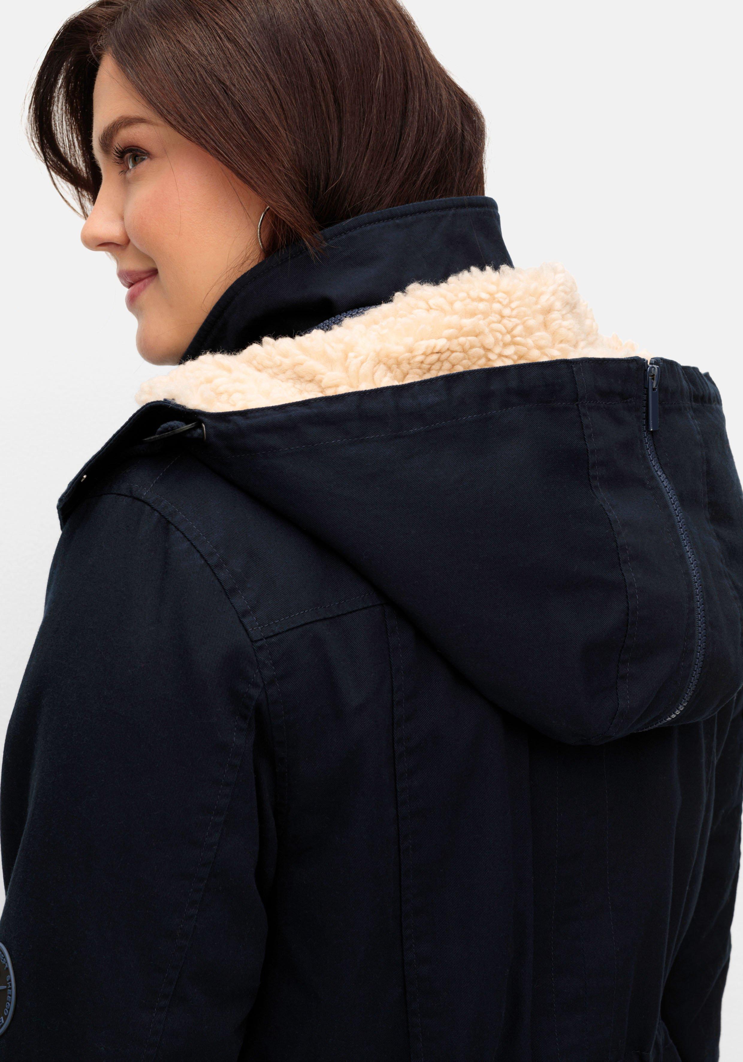 Warm wattierter Parka mit Taillen-Tunnelzug