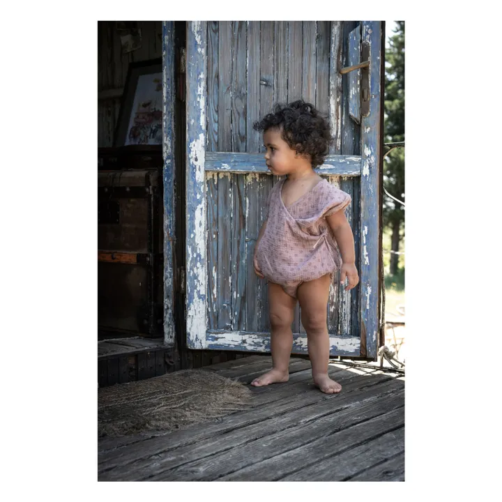 Lilinoa Barboteuse Jules Cache-Cœur Fleurie | Violet