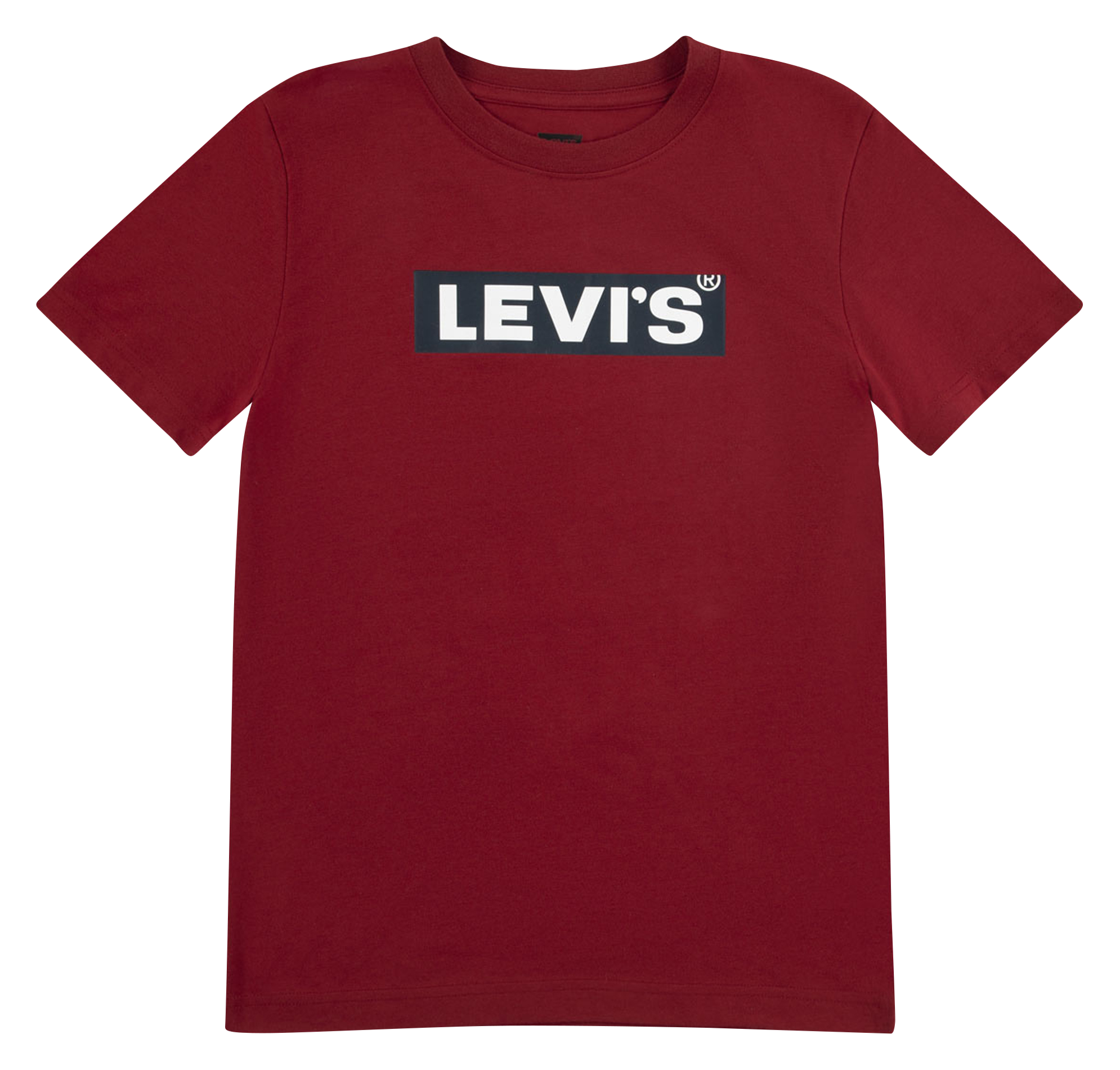 Tee-shirt droit col rond en coton mélangé | Rouge