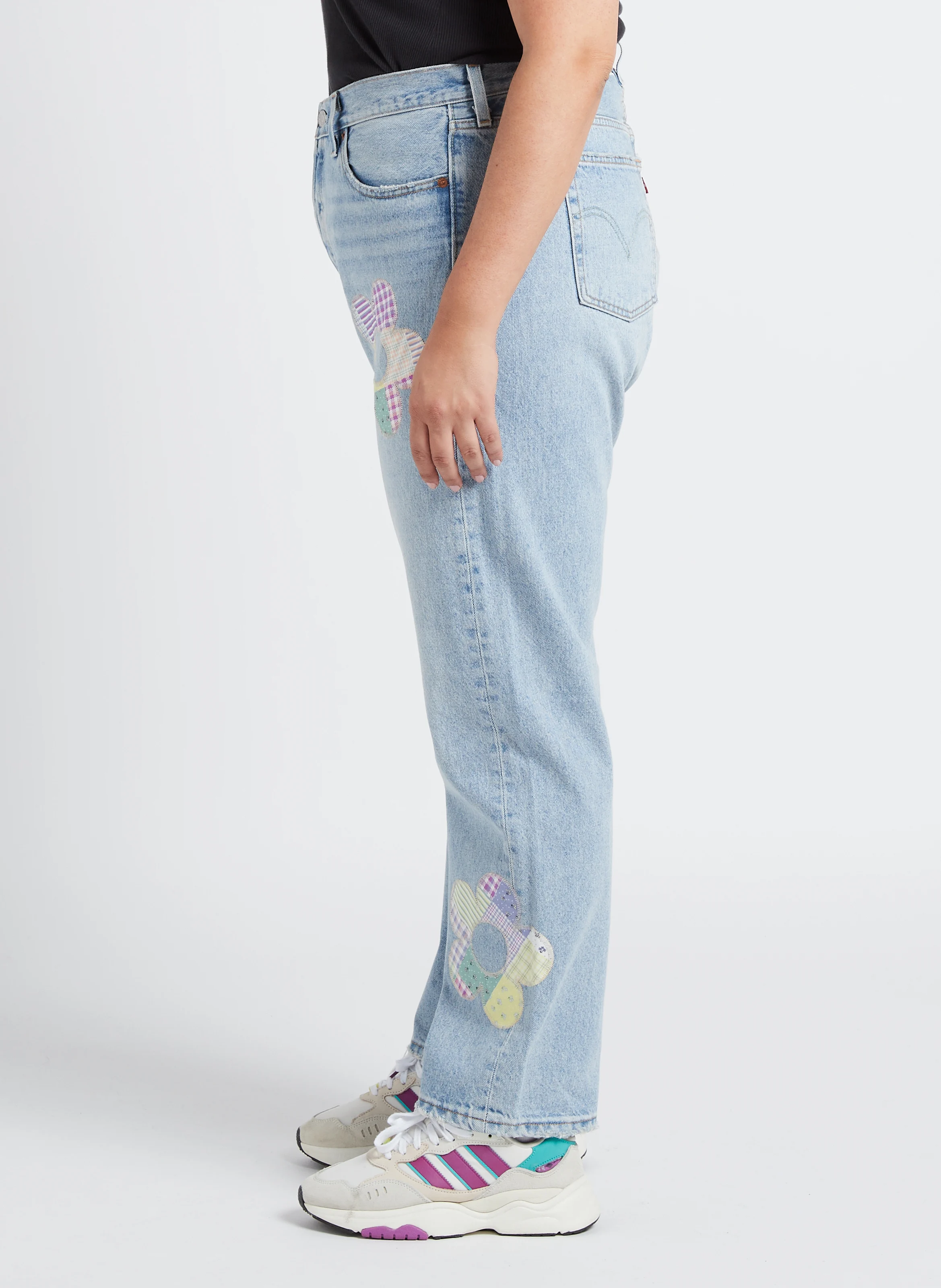 PL 501 JEANS FOR WOMEN - Jean droit délavé en coton mélangé | Jean Délavé