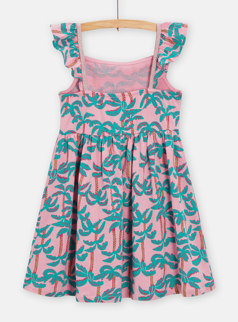 Robe imprimé palmier rose pour fille